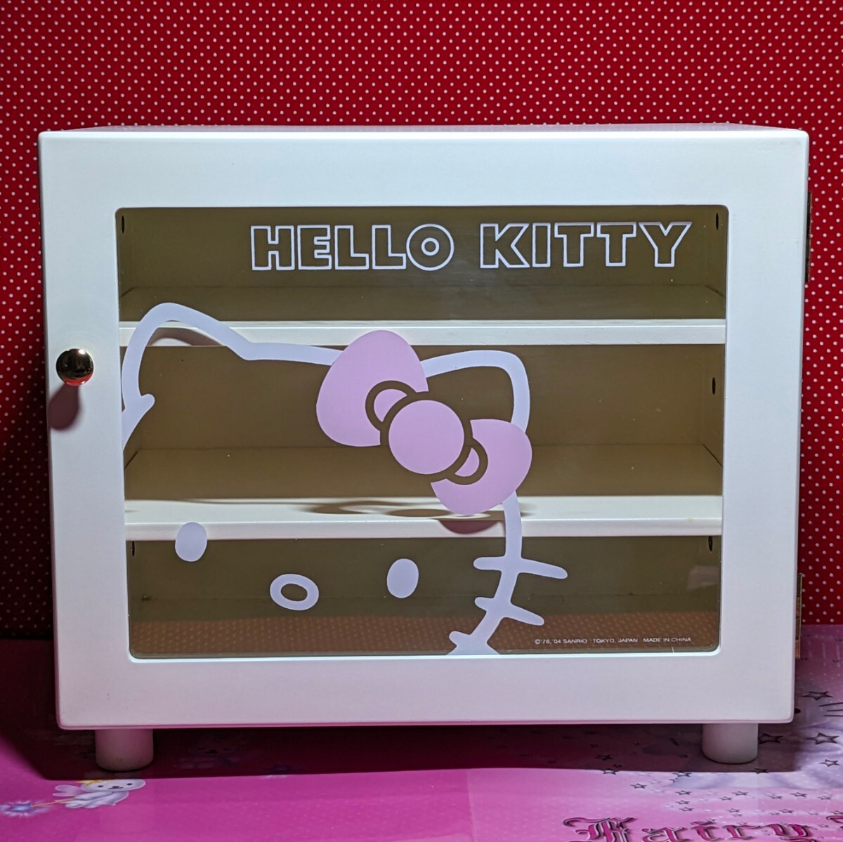 ハローキティ サンリオ 収納ケース 木製チェスト 超激超 2004年製 Hello kitty 昭和レトロの画像3