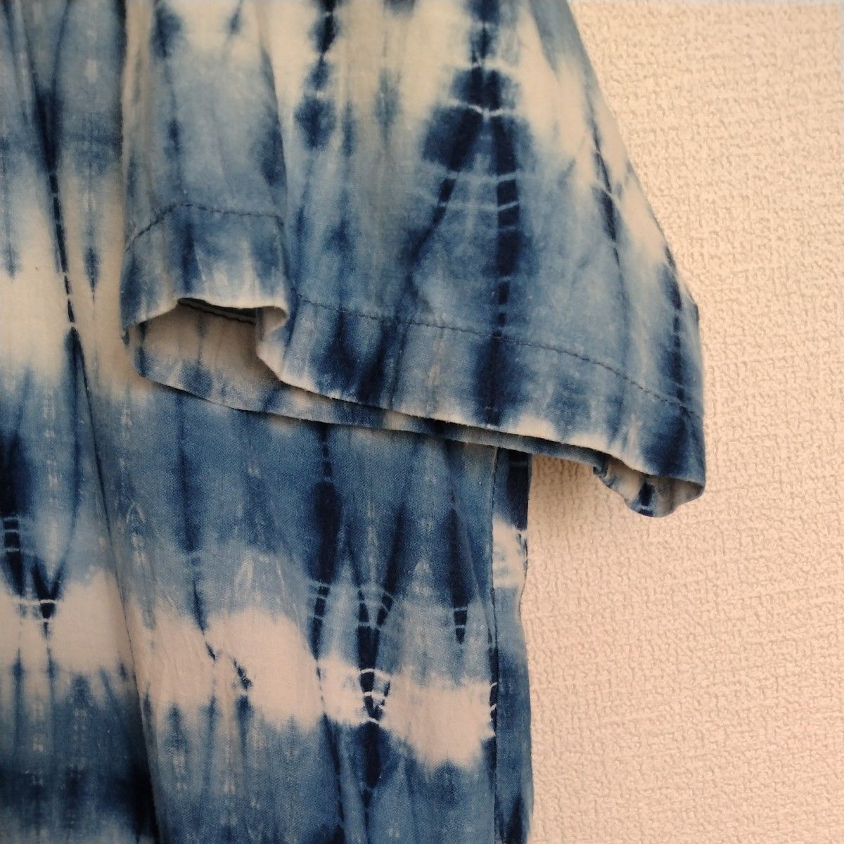 大きい ＬからLL 本藍染め  絞り染め カットソー 綿100%夏にかけて 半袖 コットン