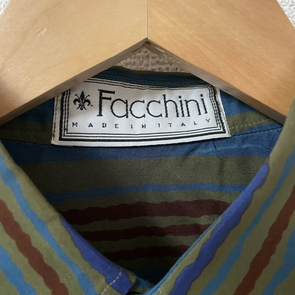 ヴィンテージ ビンテージ 古着 シャツ 半袖 総柄 レーヨン 個性派 イタリア製 スクエアカット メンズ Mの画像5