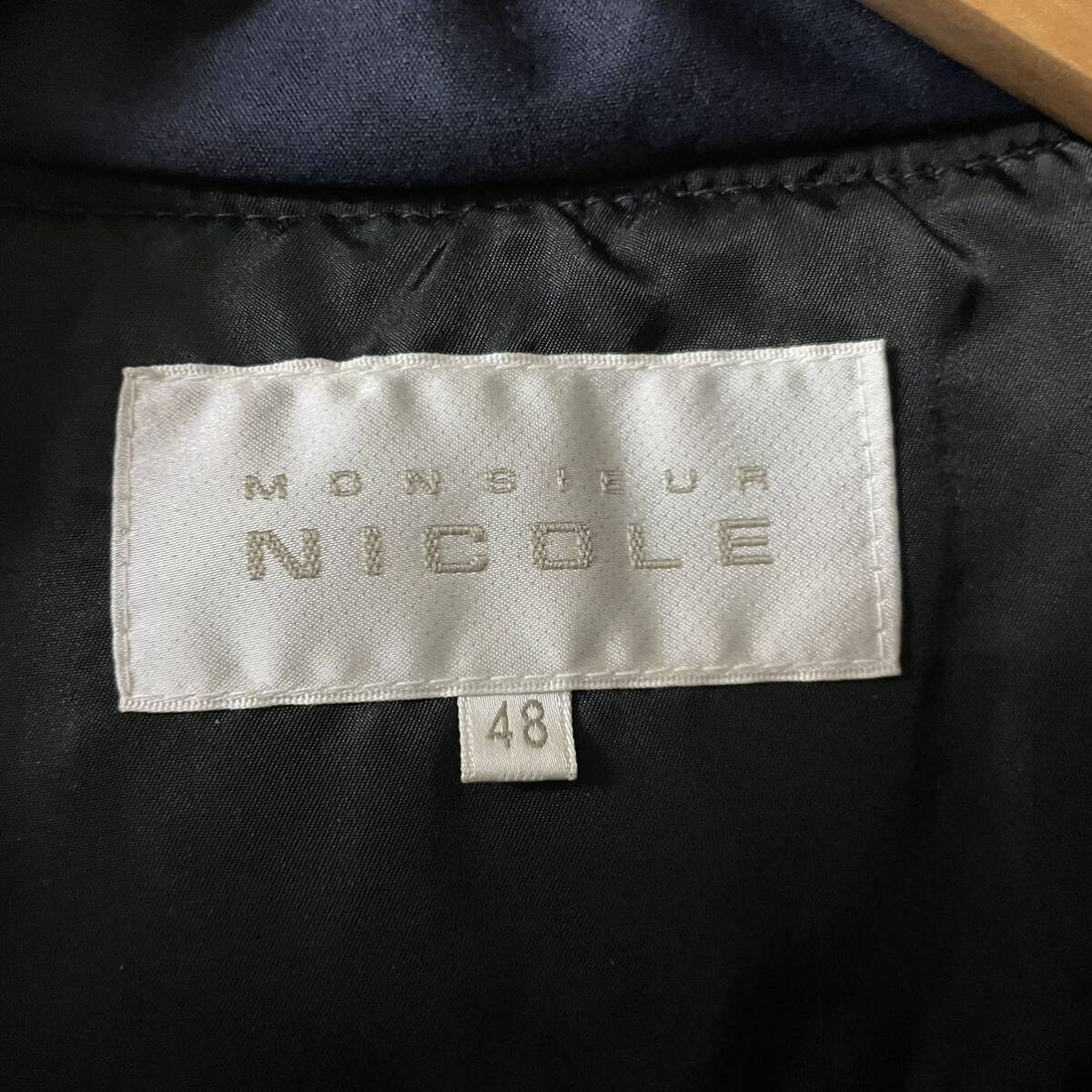 NICOLE ニコル ダウンジャケット ネイビー 紺 古着 メンズ 48の画像6