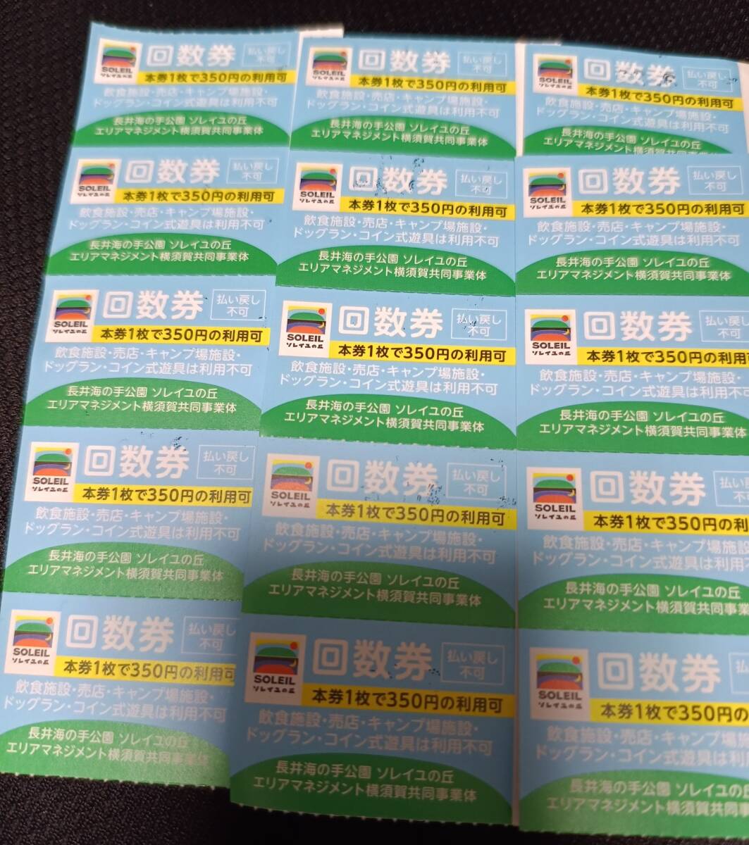 ソレイユの丘 遊具回数券 15枚セット 3月27日～３か月有効 神奈川 横須賀の画像1