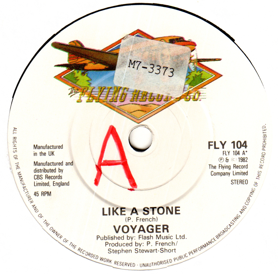 【7インチシングル UK盤】 VOYAGER like a stone ヴォイジャー 1982年作 FLY104 サード以後の新曲 両面LP未収シングルの画像1