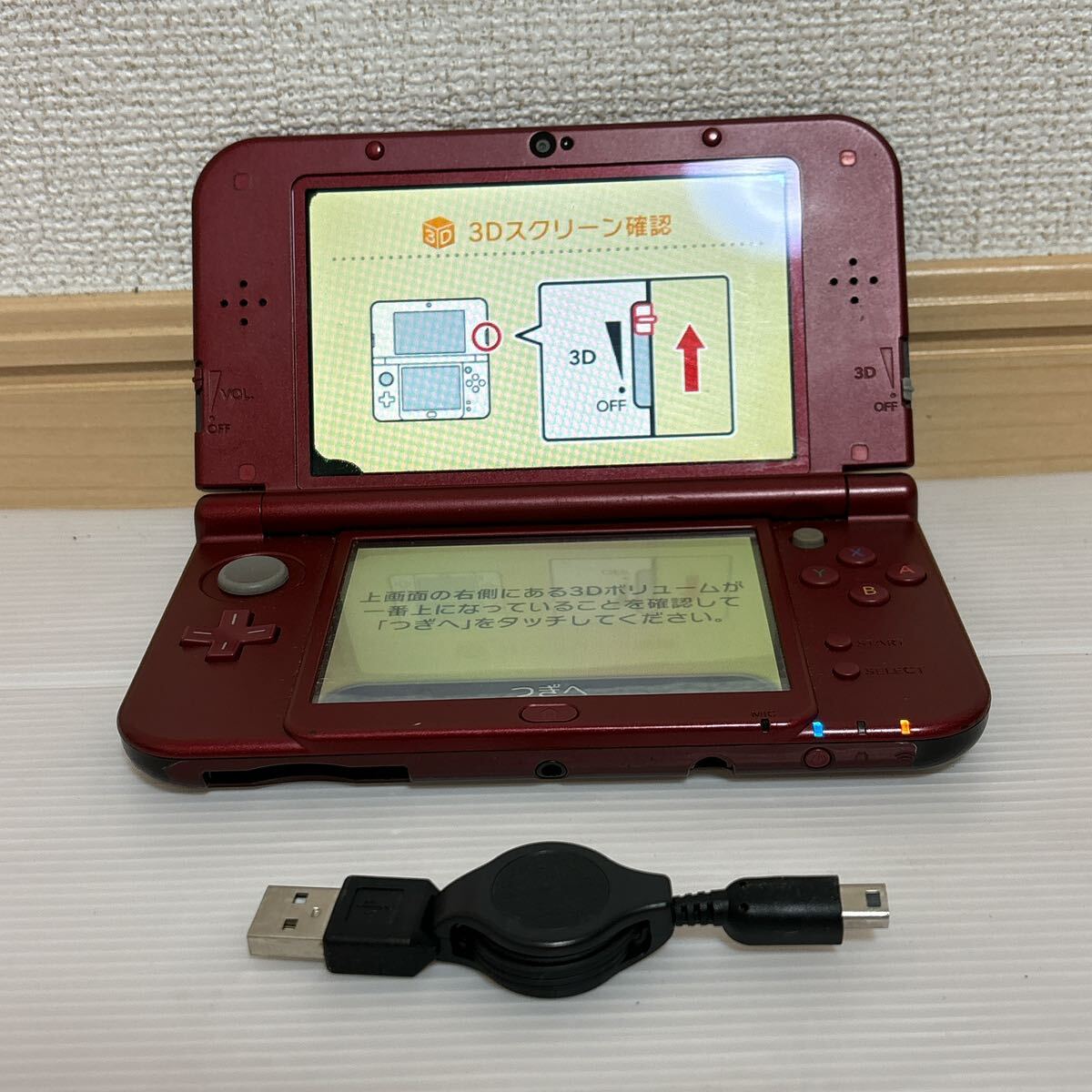 new Nintendo 3DS LL メタリックレッド Newニンテンドー3DSLL 一部画面抜けあり 初期化済み 動作確認済み A-358