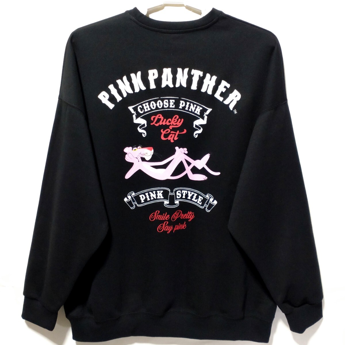 特価/未使用【サイズ=4L(3XL)】PINK PANTHER/MGM/ピンクパンサー/メンズ/ポンチ生地/スウェット/トレーナー/胸囲=110～118cm/black_画像1