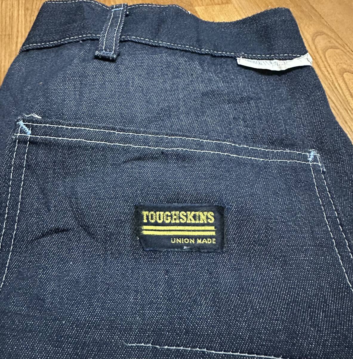 70s vintage TOUGHSKINS UNION MADE ペインターパンツ ユニオンチケット ヴィンテージ オリジナル W36 古着の画像4