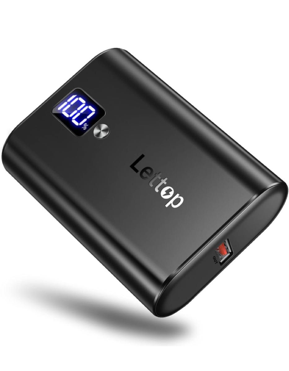 Lettop モバイルバッテリー 10000mAh PD 18W 大容量 【QC3.0搭載/USB-A+Type-C入出力ポート】