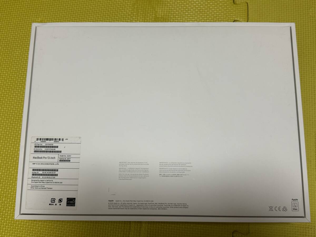 Apple MacBook Pro(13-inch,2020) A2251 Core i7 2.3GHz 32GB 4TB