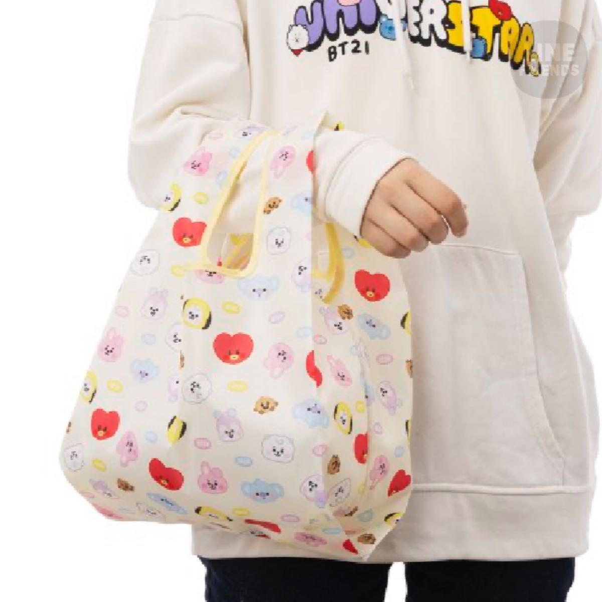 BT21 ベビー マチ付きエコバッグ イエロー エコバッグ バッグ 袋 コンビニサイズ BTS 新品未開封