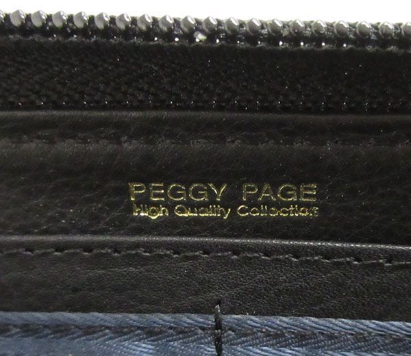 (最安値) 男女兼用 PEGGY PAGE 牛革製 長財布（ブラック・青線入り)（未使用新品）の出品です_画像5