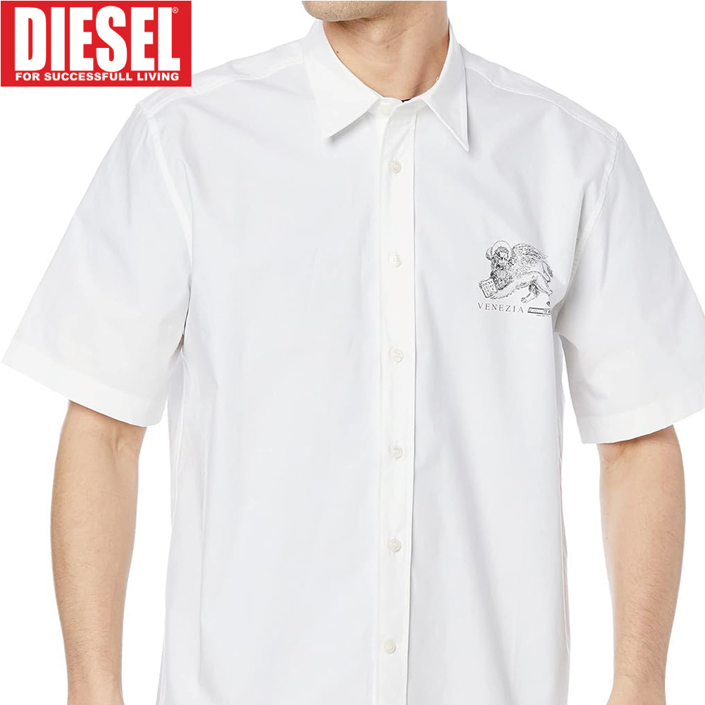 XL/新品 DIESEL ディーゼル シャツ S-HARRY-SSL メンズ レディース ブランド ベネチア ホワイト