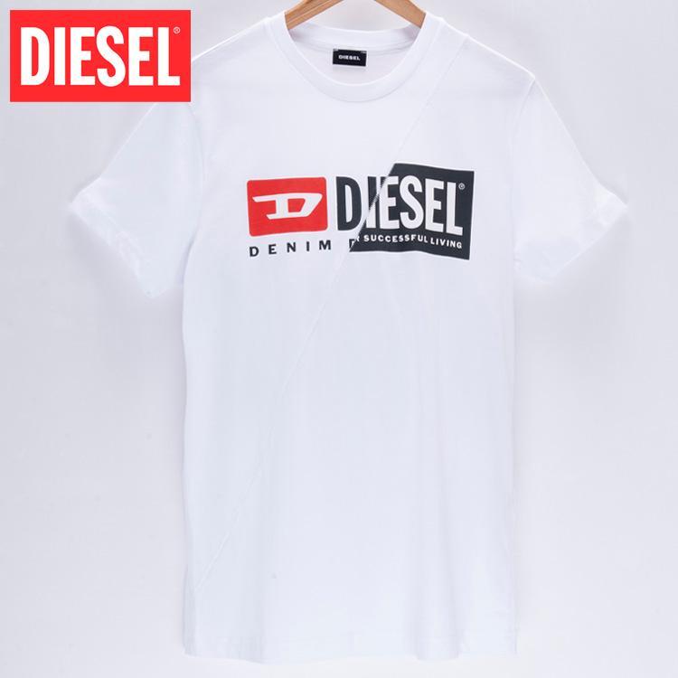 L/新品 DIESEL ディーゼル 新旧ロゴ Tシャツ DIEGO-CUTY メンズ レディース ブランド カットソー 白_画像2
