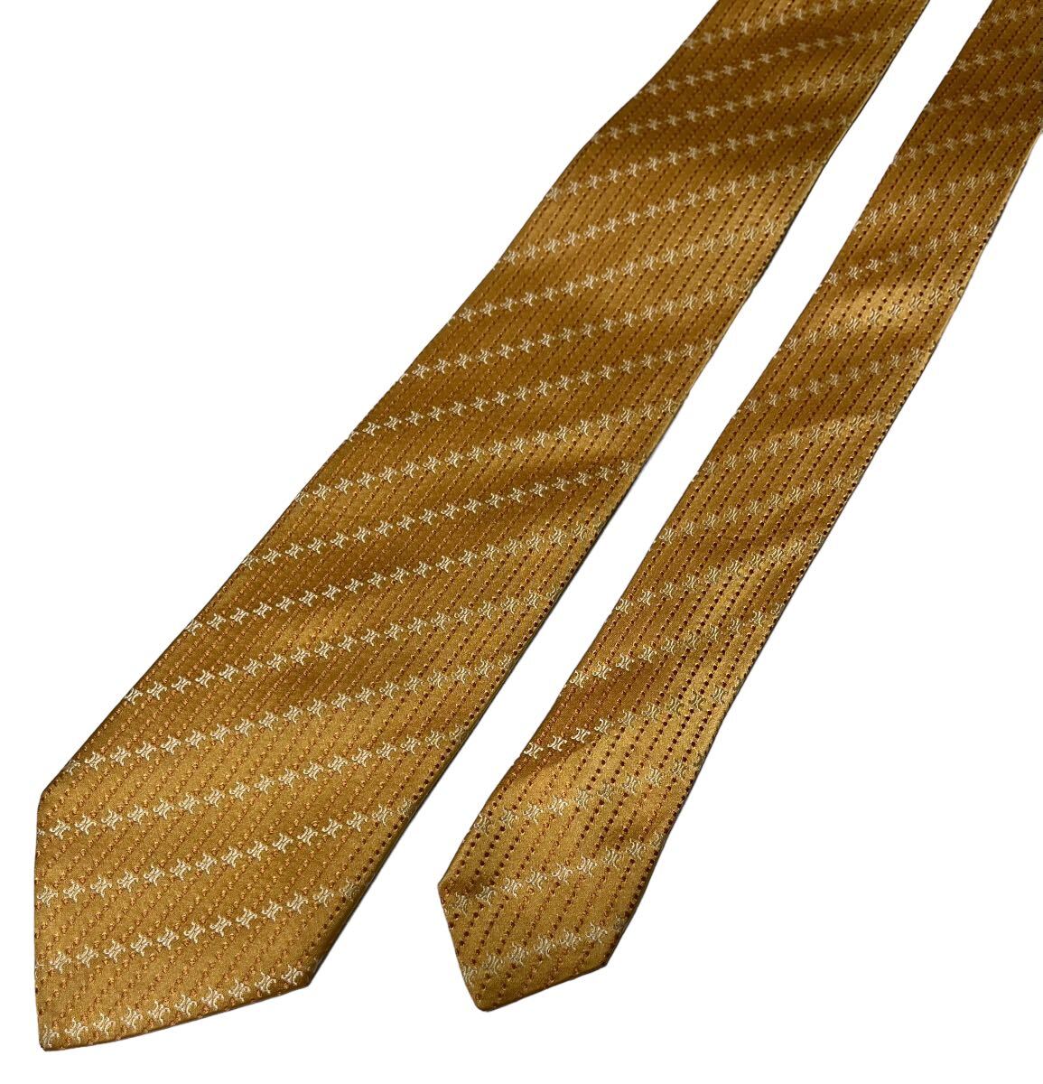 CELINE necktie Macadam pattern dot pattern reji men taru pattern stripe pattern Celine USED used m845
