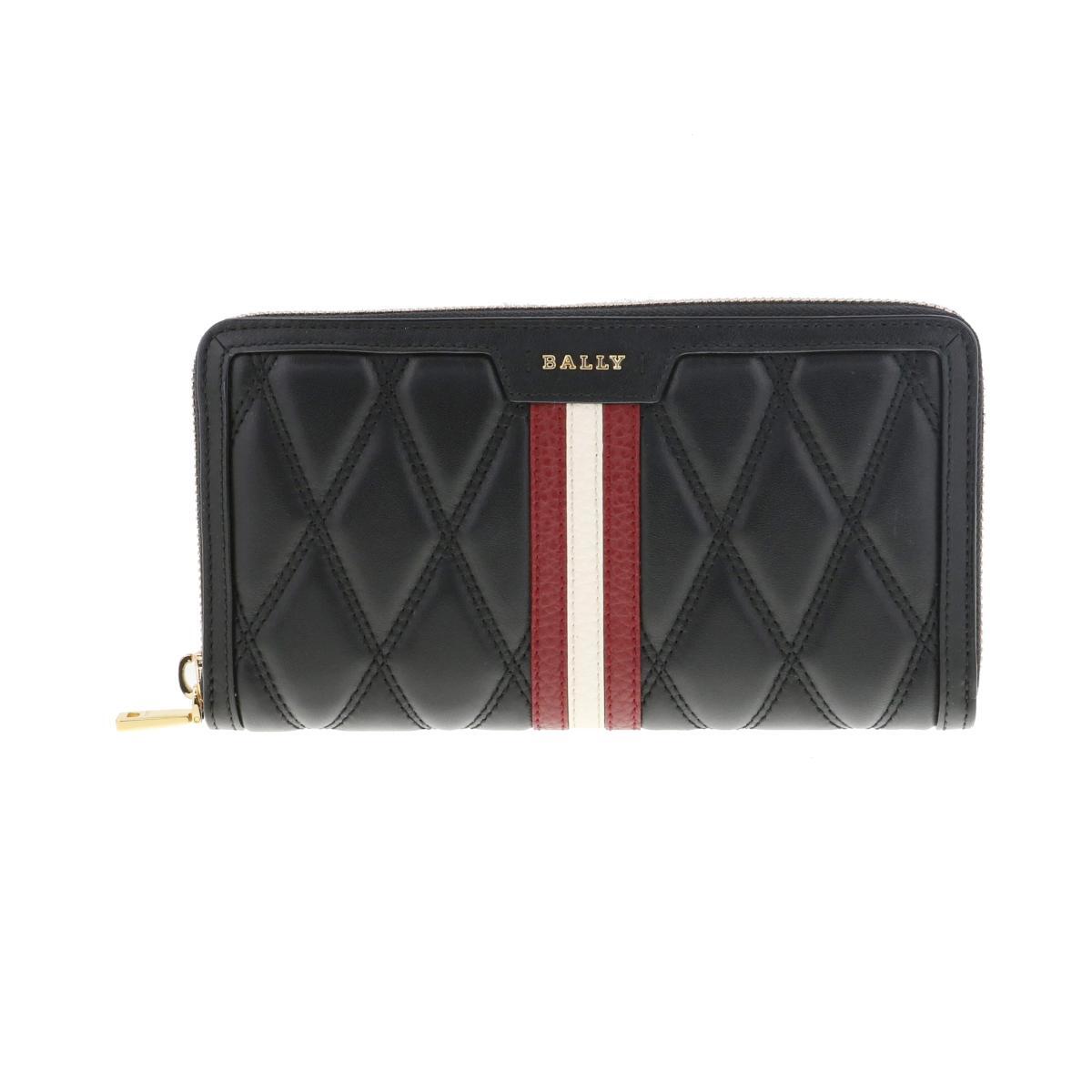 【お値下げ品】BALLY バリー 財布 長財布(小銭入有) 6236144 Black Leather ラウンドファスナー長財布