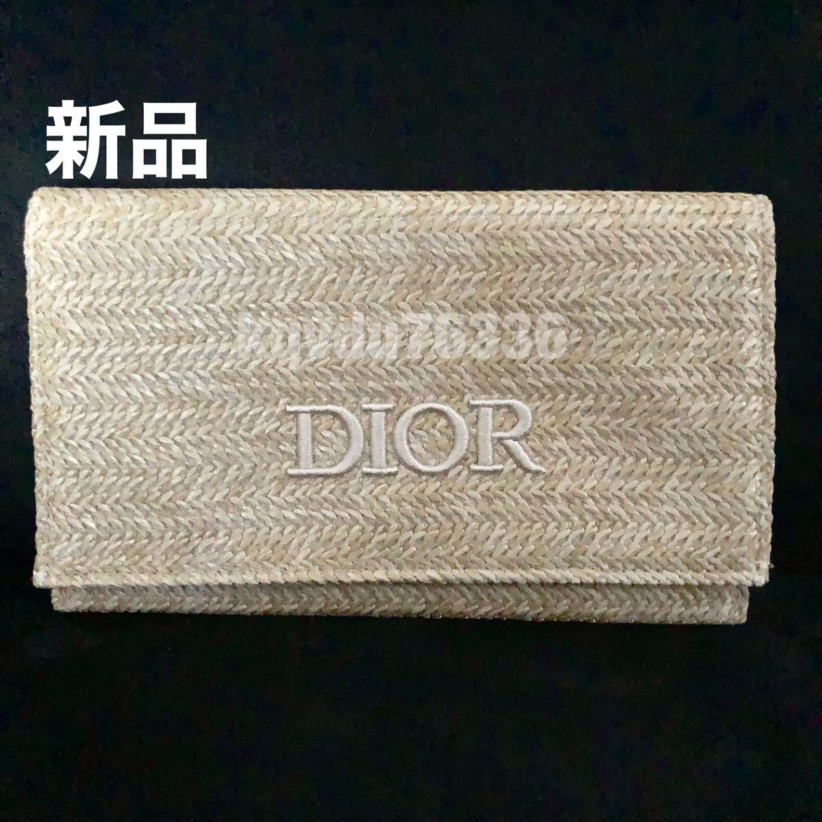 DIOR／【ラタンベージュ】ストロークラッチポーチ　ノベルティ　クラッチバッグ　ポーチ　ディオール　Dior  麦わら