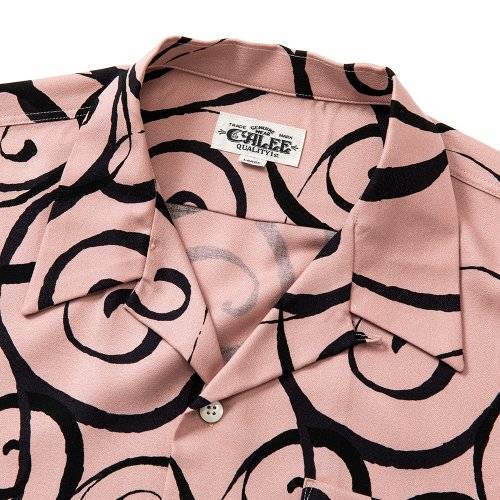 ※新品未使用 CALEE キャリー Original ribbon pattern amunzen cloth S/S shirt レーヨンシャツ_画像3