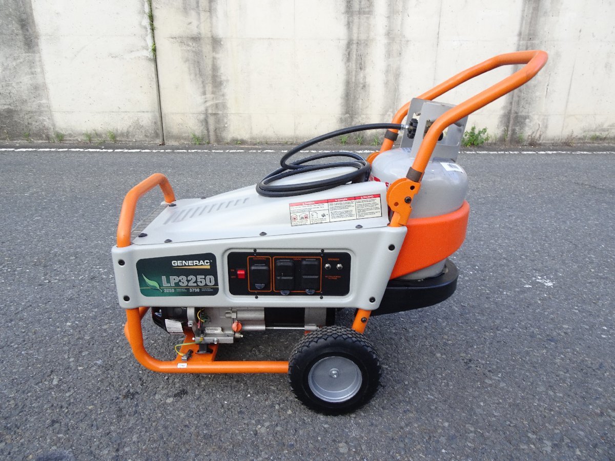 GENERAC　ジェネラック　ポータブルガス発電機　LP3250　LPガス　3.25kW　単相：120/240V　ガス付　動作OK　中古品　引取OK♪_画像2