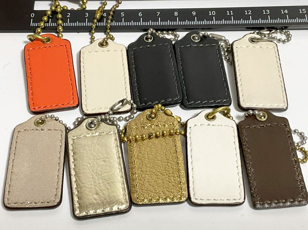 コーチ coach レザー エナメル プレート キーホルダー キーチャーム バッグチャーム 10個セット まとめ　送料185円_画像2