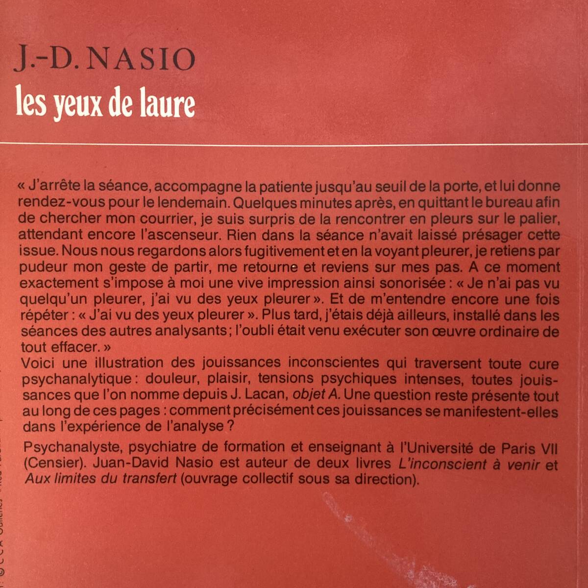 【仏語洋書】LES YEUX DE LAURE / J.-D.Nasio（著）【精神分析 ジャック・ラカン】_画像2