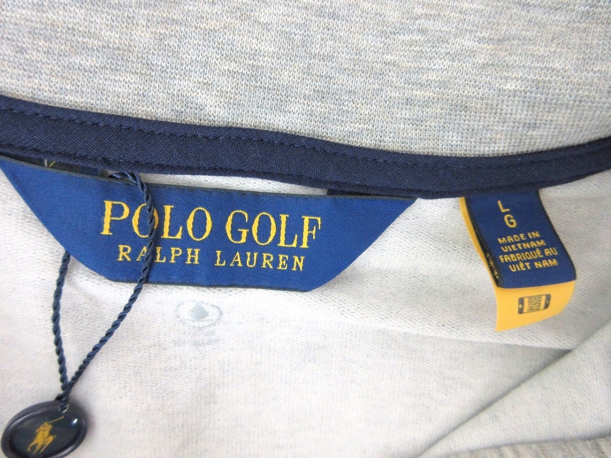 POLO GOLF RALPH LAUREN ポロゴルフ ラルフローレン ハーフジップカットソー タグ付き L 180/100A グレー 781818298001 Made in Vietnam_画像4