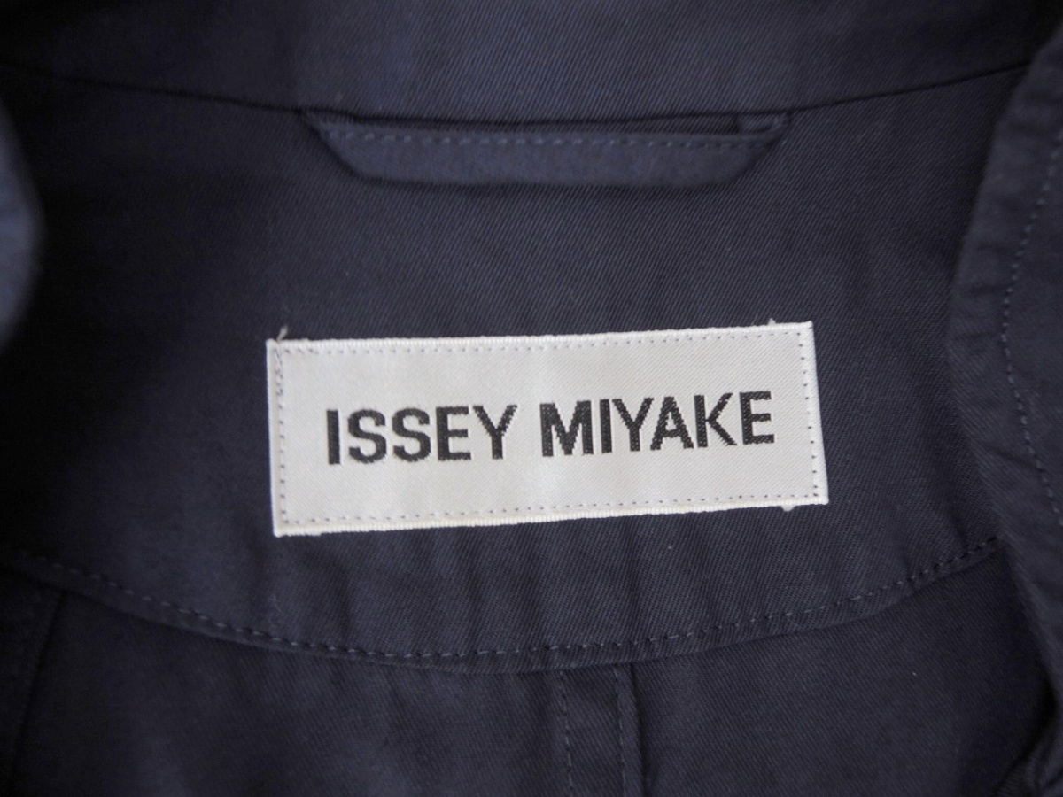 ISSEY MIYAKE イッセイミヤケ ロングベスト 3 IM01FE006 ネイビー 日本製 綿100% PLEATS PLEASE プリーツプリーズ_画像4