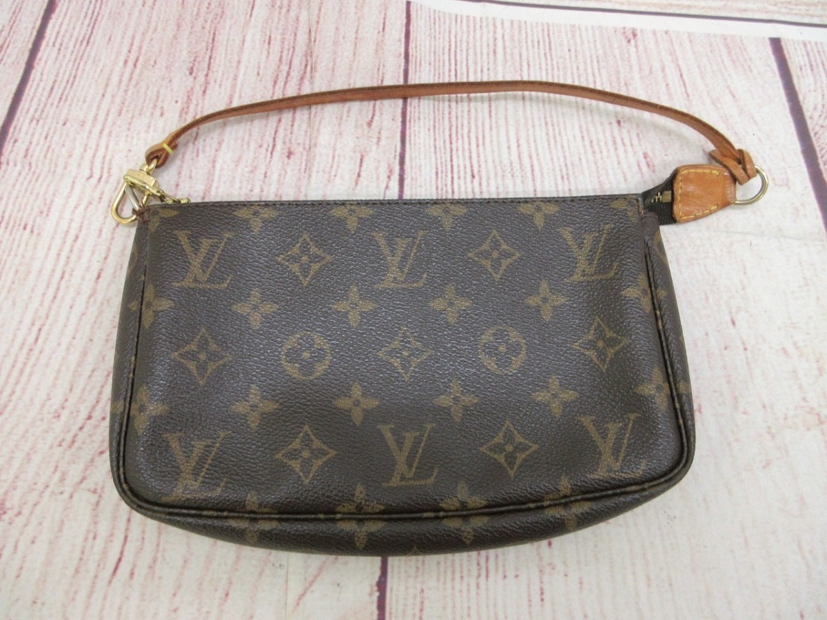 LOUIS VUITTON ルイヴィトン ポシェットアクセソワール モノグラム ブラウン Made in France_画像2