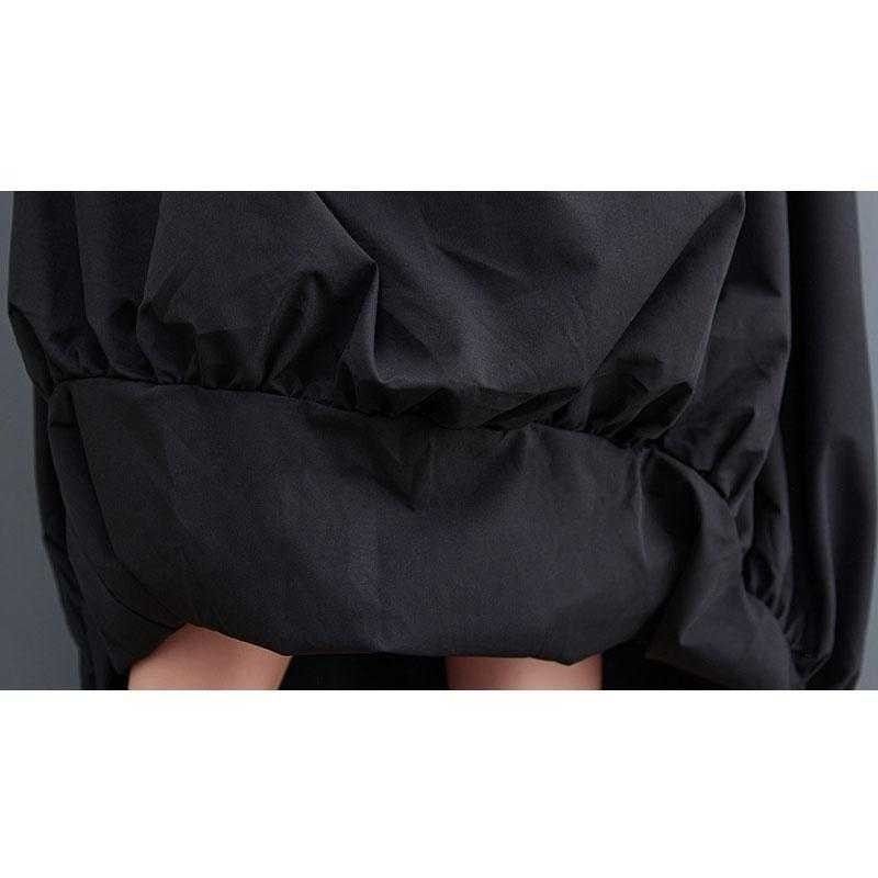 ゆったり ロング バルーン スカート XL 黒 フレア マキシ丈 ブラック