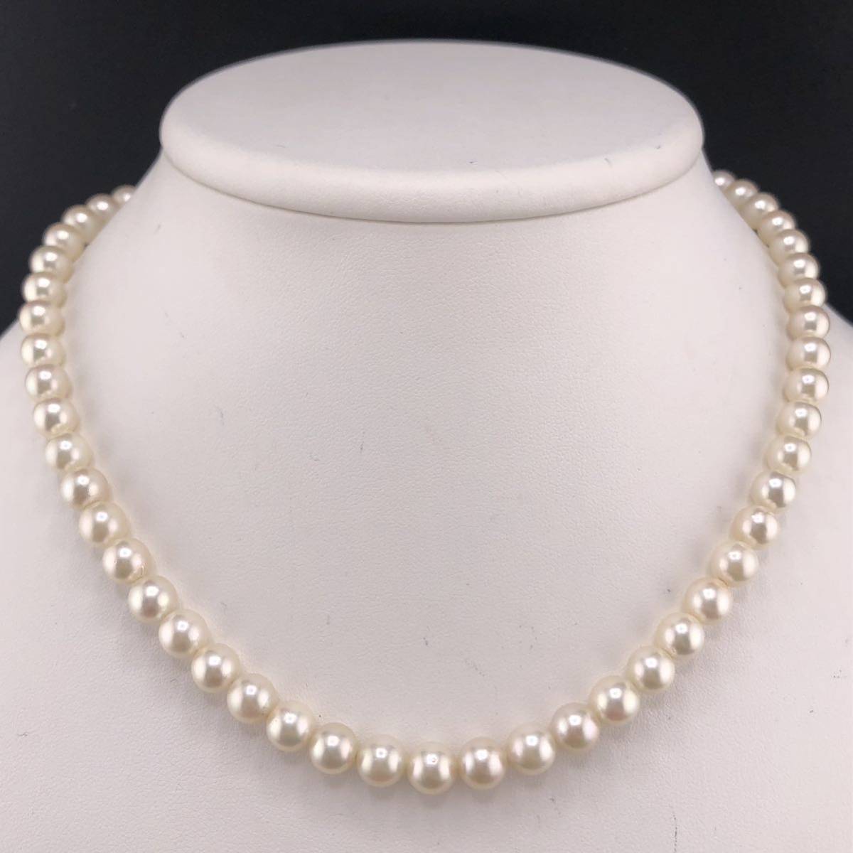 E03-0868☆アコヤパールネックレス 6.5mm~7.0mm 40cm 29g ( アコヤ真珠 Pearl necklace SILVER )
