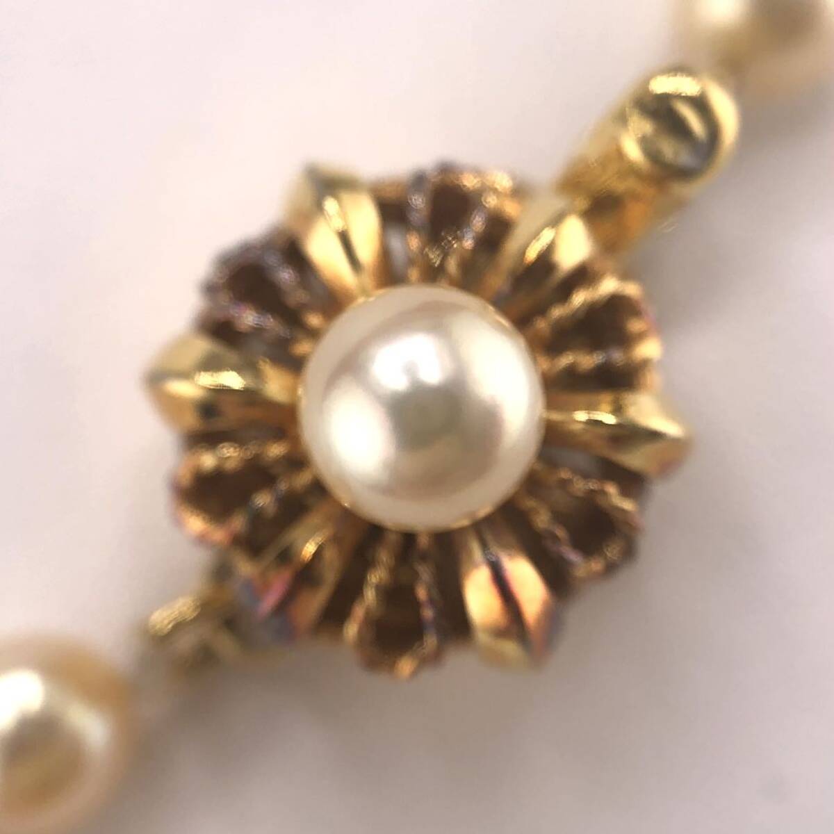 E03-1135 パールネックレス 4.0mm~6.5mm 39cm 18g ( Pearl necklace SILVER accessory )_画像3