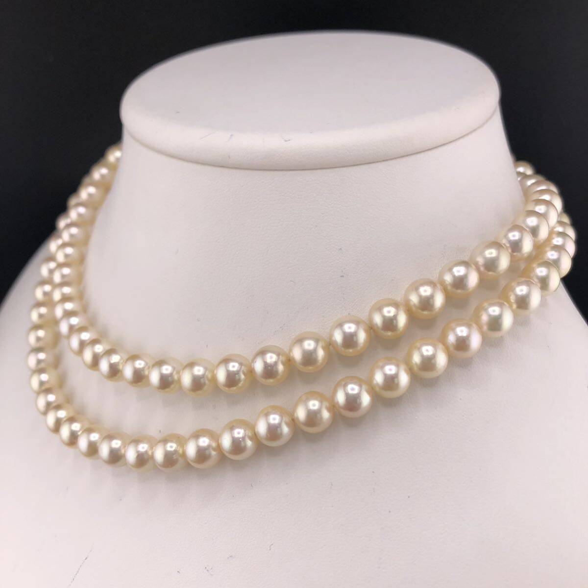 E03-1172 ロングパールネックレス 7.5mm~8.0mm 82cm 69g ( ロング Pearl necklace SILVER accessory )_画像2