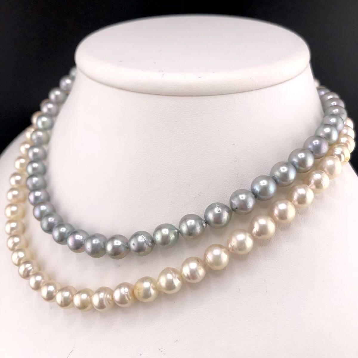 P03-0009 ロングパールネックレス 7.5mm~8.0mm 84cm 72g ( ロング Pearl necklace SV accessory jewelry )_画像2