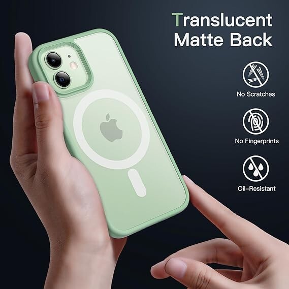 JEDirect iPhone 12 mini 5.4インチ用 マグネット ケース MagSafeに対応 半透明のマット背面 薄型_画像4