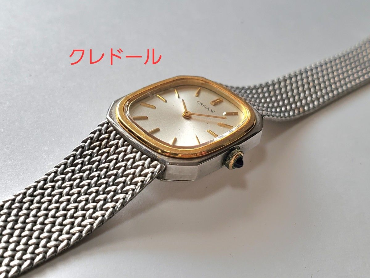 クレドール 18金 ベゼル 18K 稼働品 レディース腕時計 セイコー CREDOR クォーツ SEIKO YG