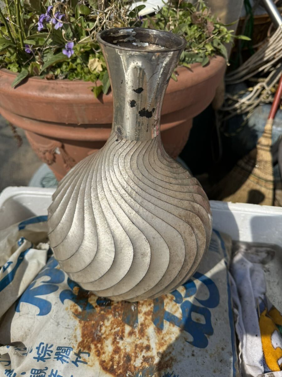 【純銀製】花瓶 純銀 刻印有 約913g ジャンクの画像8