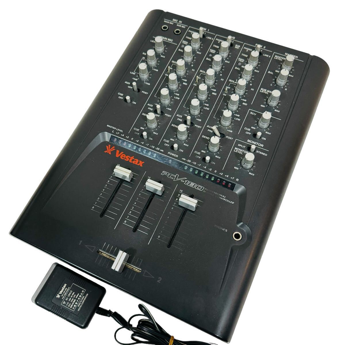 Vestax べスタックス プロフェッショナルミキシングコントローラー PCV-180 純正アダプター AC-12A-DM DJミキサー DJ機器_画像1