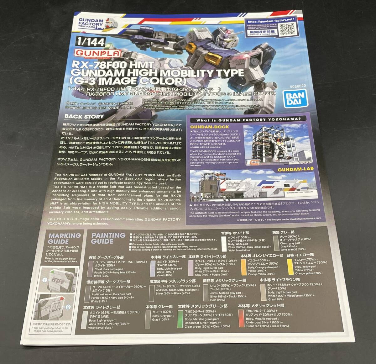 ★【同梱不可】未組立 BANDAI SPIRITS 1/144 GUNDAM FACTORY YOKOHAMA 機動戦士ガンダム HMT ガンダム高機動型G-3 イメージカラー_画像5