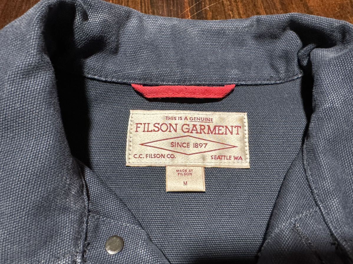 稀少カラー ネイビー 米国製 FILSON SHORT CRUISER JACKET フィルソン キャンバス ショートクルーザージャケット Mサイズ_画像7