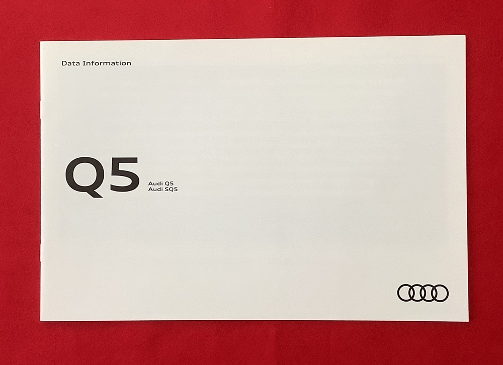 アウディ/Audi Q5/SQ5 カタログ Data Information/データインフォメーション 2冊セット_画像9