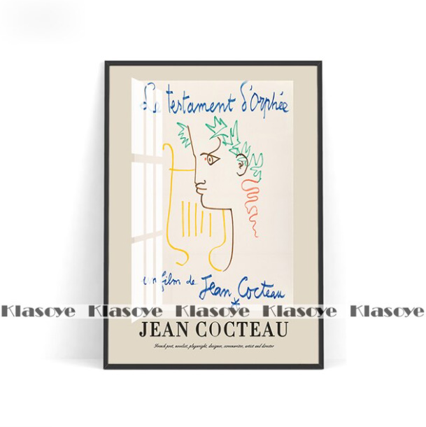 G1231 ジャン・コクトー　Jean Cocteau　絵画プリント キャンバスアートポスター 50×70cm 海外製 枠なし A_画像1