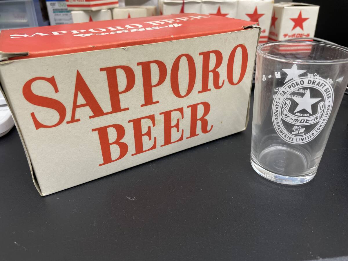 サッポロビール 6型グラス 5個セット リボンシトロン リボンオレンジ 札幌生ビール【未使用】非売品 昭和レトロ コレクションの画像1