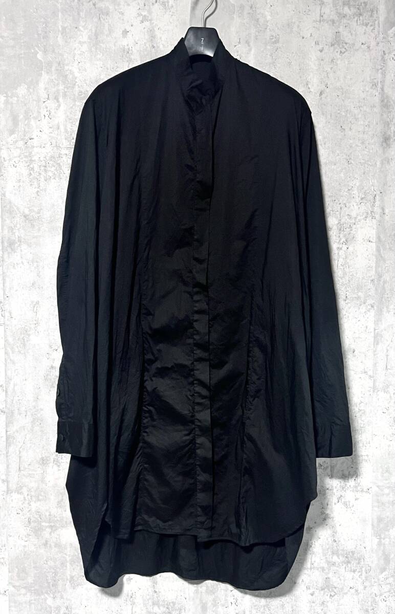 希少 20SS定価42900円 JULIUS ユリウス サイドシャーリング ロング シャツ 2 黒 ブラック / M rickowens drkshdw Yohji Yamamoto Y-3 GUIDI_画像8