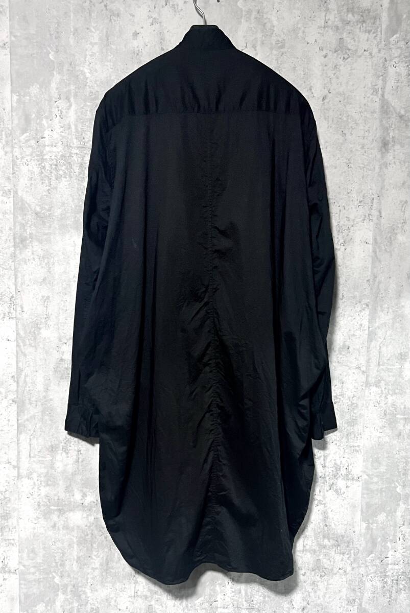 希少 20SS定価42900円 JULIUS ユリウス サイドシャーリング ロング シャツ 2 黒 ブラック / M rickowens drkshdw Yohji Yamamoto Y-3 GUIDI_画像9