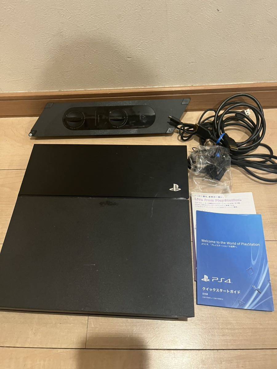 ★動作確認済み　PlayStation4 PS4 本体 500GB CUH-1100A ブラック　縦置きスタンド　配線類　イヤフォン　印刷物付き　送料無料★