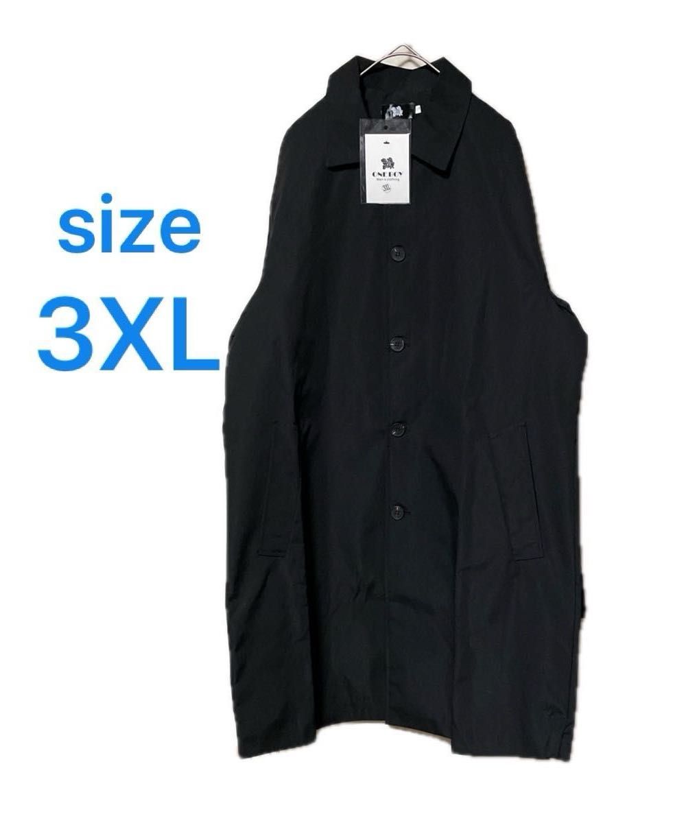 新品　ステンカラーコート　ブラック　メンズ　レディース　スプリングコート　size 3XL ONE BOY  4L 大きいサイズ