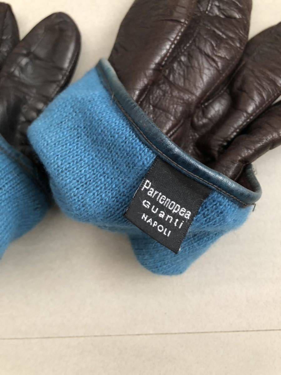 2点セット レザーグローブ イタリア製 ナポリ 革 手袋 gloves PARTENOPEA GUANTI グローブス パルテノペア アウトドア キャンプ バイク_画像4