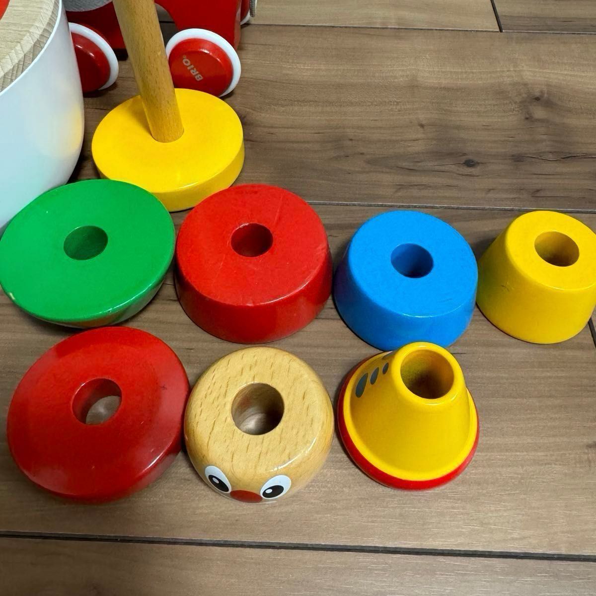 BRIOブリオ　 木製　ベビー　おもちゃ　プルトイ　ぞう　ドラム　たいこ　ピエロ　知育玩具