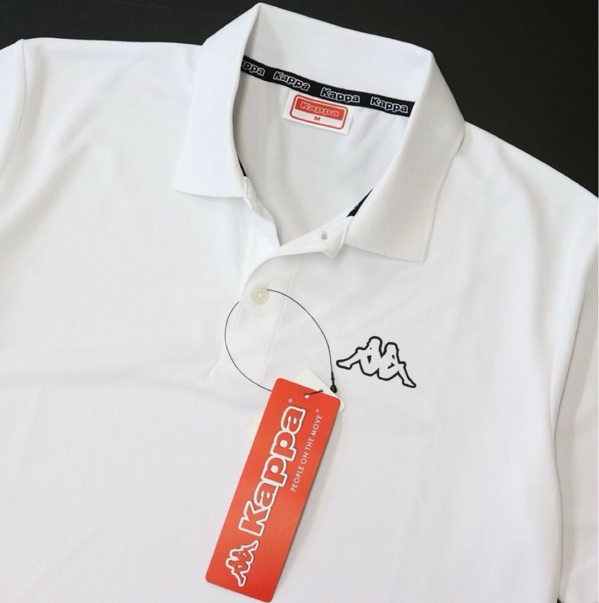 カッパ ゴルフ KAPPA GOLF 新品 メンズ ロゴ入り 半袖 ポロシャツ Mサイズ 黒白2枚SET