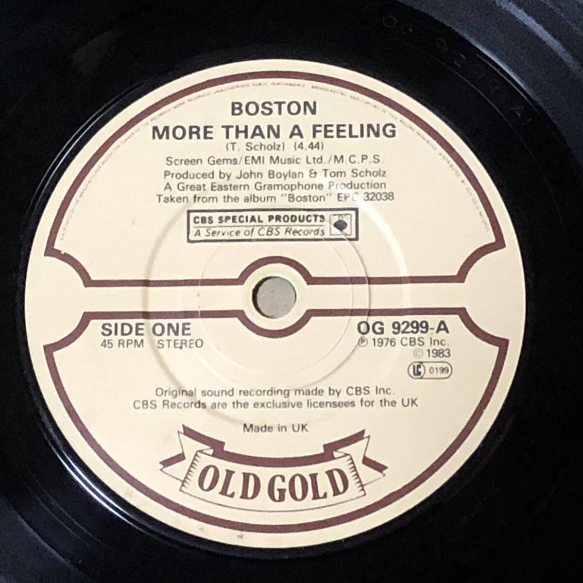Boston / More Than A Feeling / Don't Look Back UK 7' Single 良好盤_画像1
