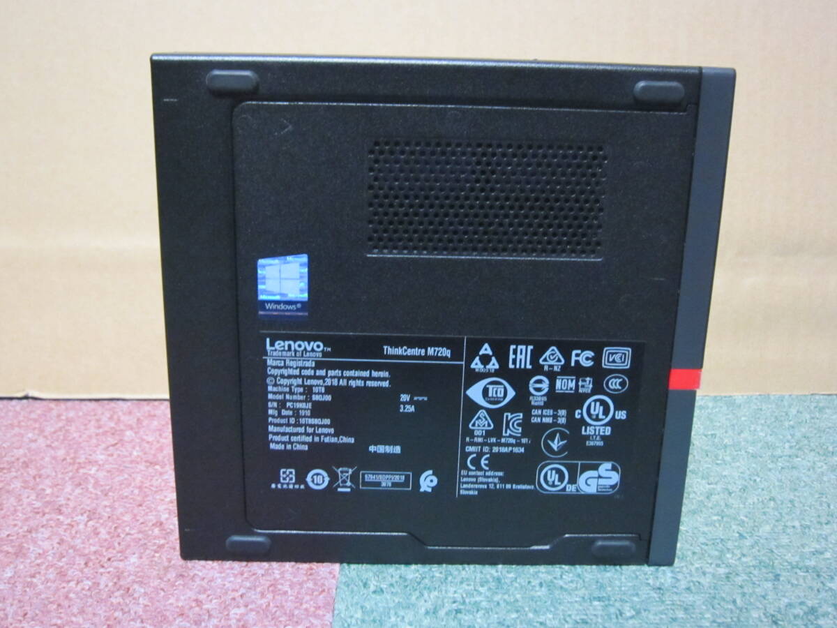 ③Lenovo ThinkCentre M720q 10T8-S8QJ00 中古 Win11Pro/Core i3 8100T/8GB/SSD128GB 小型PC_画像4