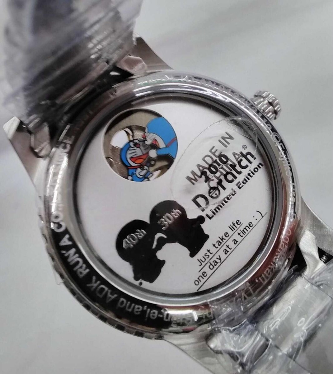 do latch Doratch Doraemon wristwatch 2010 Anniversary Anniversary hand winding type rare new goods unused goods operation verification settled skeleton 