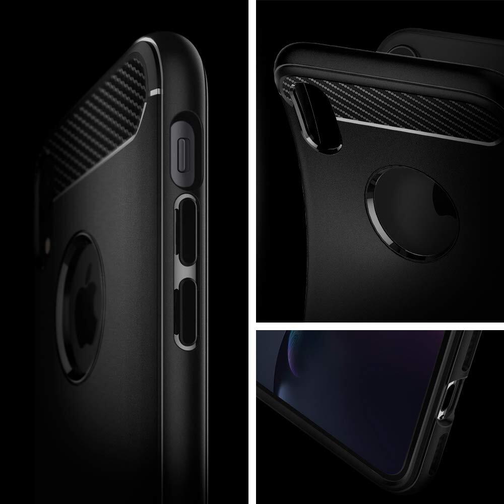 送料無料★Spigen iPhone XR ケース TPU ワイヤレス充電 ラギッド・アーマー(マット・ブラック)_画像3